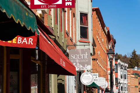Downtown building and storefront in Galena, Illinois
